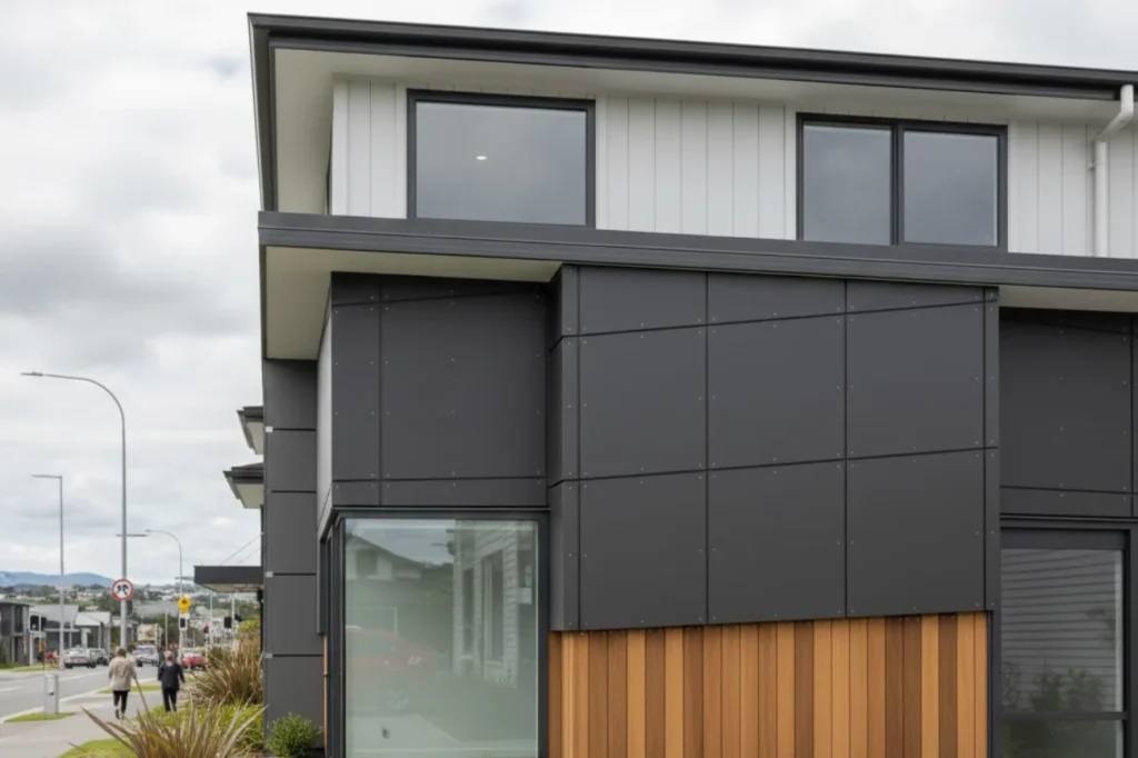 Residential and commercial exterior cladding completed by Cladding Lower Hutt on a modern building