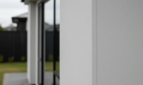 Cladding Levin plaster cladding exterior with smooth modern finish on residential home
