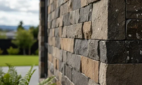 Natural stone exterior cladding installed by Cladding Lower Hutt on a residential property