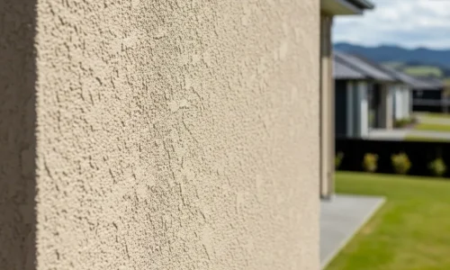 Textured stucco exterior cladding finished by Cladding Lower Hutt on a residential home