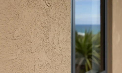 Textured stucco cladding on a coastal home installed by experienced Cladding Porirua specialists.